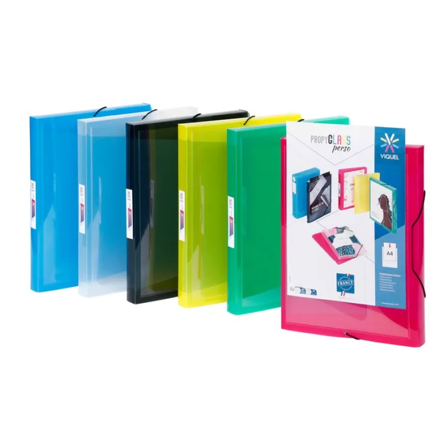 Viquel Propyglass - Boîte de classement personnalisable - dos 30 mm - disponible dans différentes couleurs