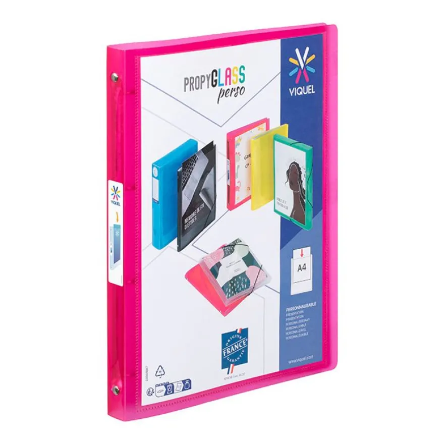 Viquel Propyglass - Classeur à anneaux personnalisable - Dos 25 mm - A4 - disponible dans différentes couleurs