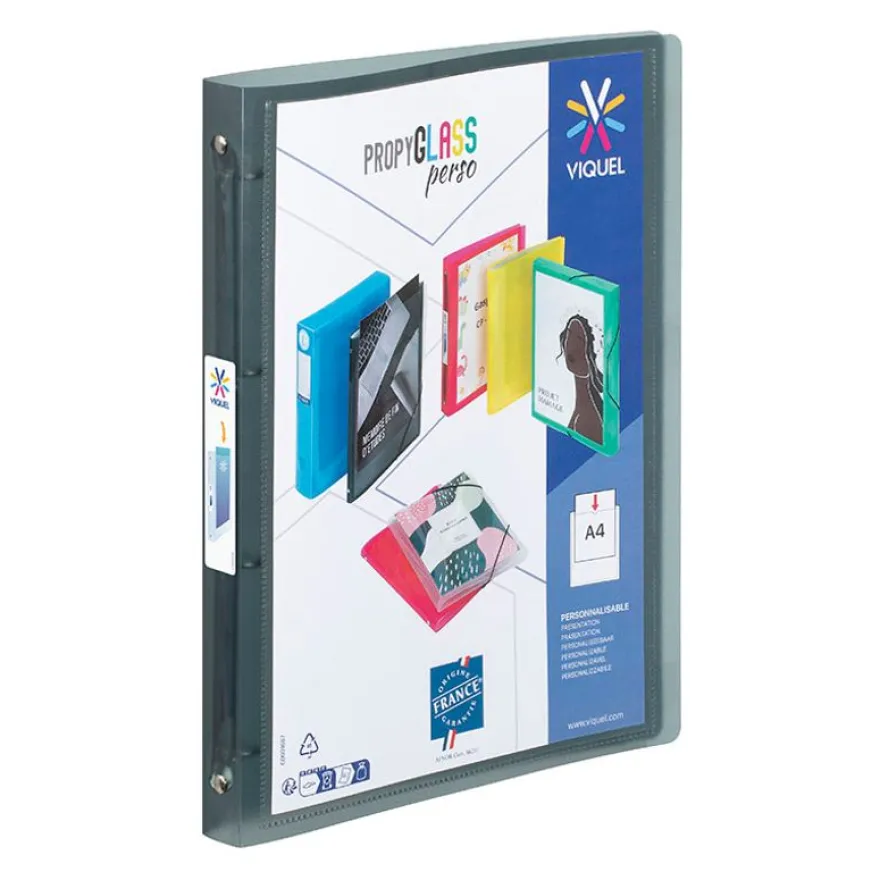 Viquel Propyglass - Classeur à anneaux personnalisable - Dos 25 mm - A4 - disponible dans différentes couleurs