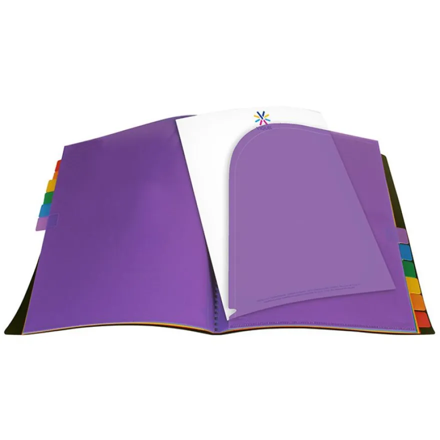 Viquel Rainbow Class - Porte vues avec 12 onglets et pochettes - A4