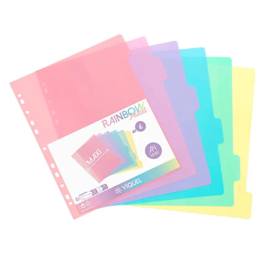 Viquel Rainbow Pastel - Intercalaire 6 positions - A4 Maxi