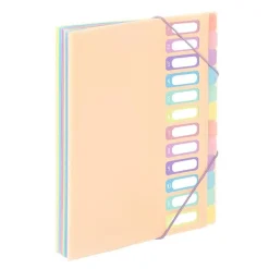 Viquel Rainbow Pastel - trieur à soufflet - 12 positions - pour A4 - à onglets - disponible en différents coloris