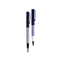 Vuarnet Aspen Stripes - Parure de stylo à bille et stylo plume - noir et blanc
