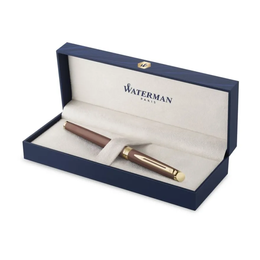 Waterman Hémisphère - Roller pointe fine - métallique rouge cuivre - encre noire