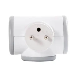 WATT & CO - Multiprise triplite rotative - blanc/gris