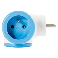 WATT & CO - multiprise triplite rotative - blanc/bleu