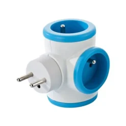 WATT & CO - multiprise triplite rotative - blanc/bleu