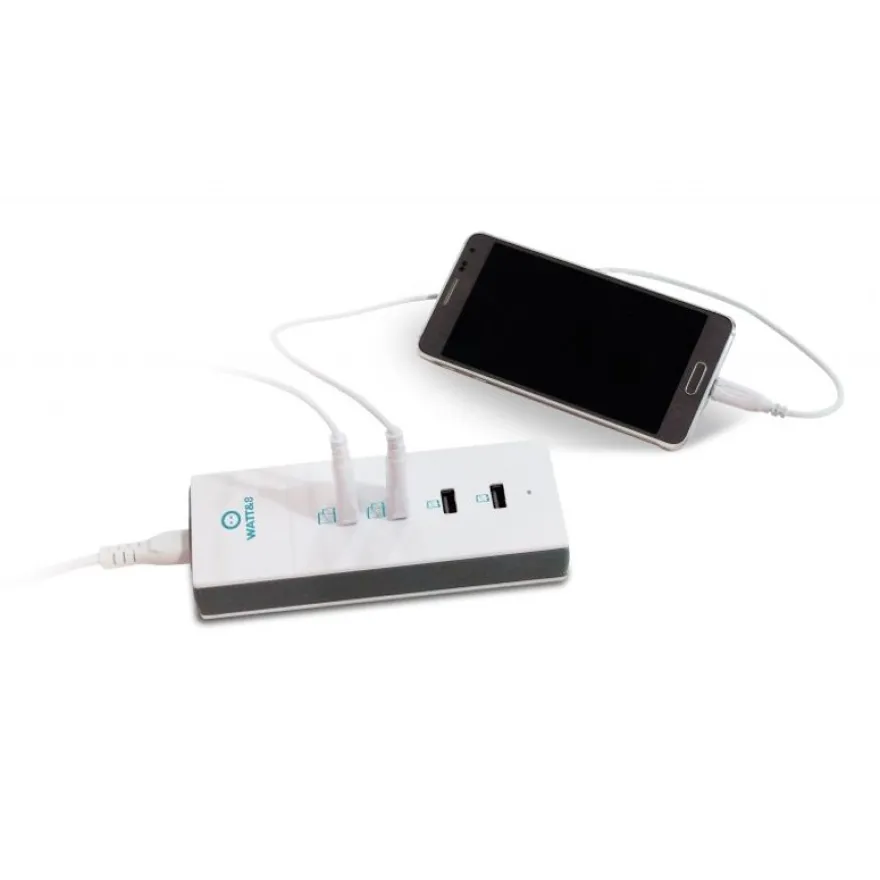 Watt&Co - Chargeur secteur réversible ultra rapide - 4 ports USB