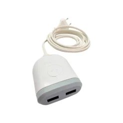 Watt&Co - chargeur secteur pour smartphone avec 3m de câble - 2USB - blanc