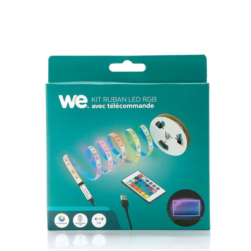 WE - Bande de lumière - LED - 16 couleurs - 2 m
