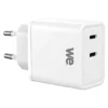 WE - Chargeur secteur - GaN - 45 watt - 2 connecteurs de sortie (USB-C) - blanc