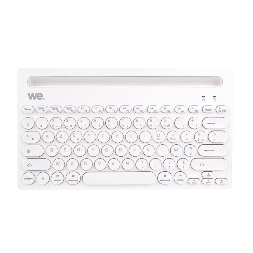 We - Clavier Bluetooth universel avec fonction support pour tablette/smartphone - blanc