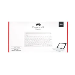 We - Clavier Bluetooth universel avec fonction support pour tablette/smartphone - blanc