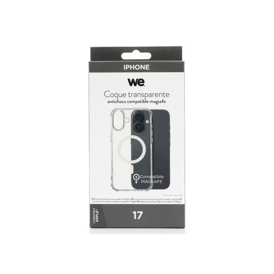 WE - Coque de protection pour Apple iPhone 17 - compatibilité avec MagSafe - transparent