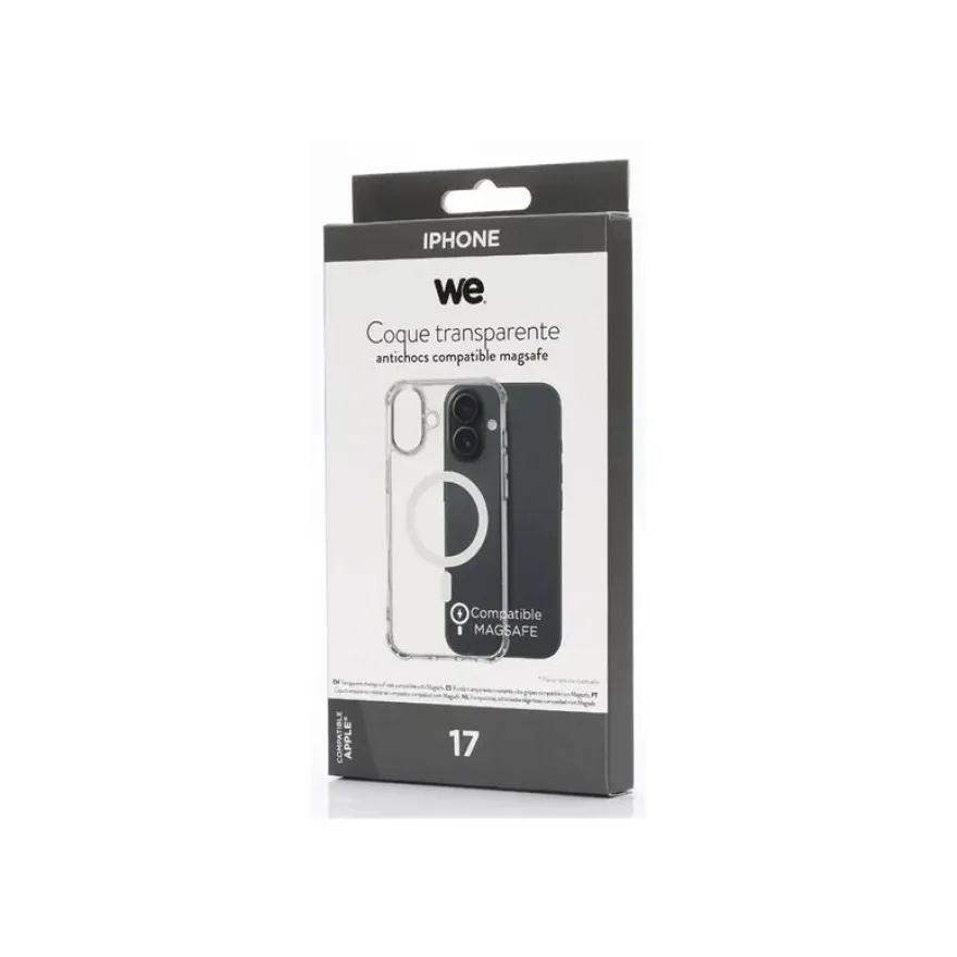 WE - Coque de protection pour Apple iPhone 17 - compatibilité avec MagSafe - transparent