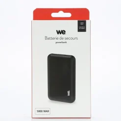 We - Powerbank / batterie de secours - 5000 mAh - 2 ports USB A - noir