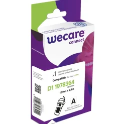 WECARE - Ruban d'étiquettes auto-adhésives pour DYMO -D1 1978364 - 1 rouleau (12 mm x 5,5 m) - fond blanc écriture Strong noire
