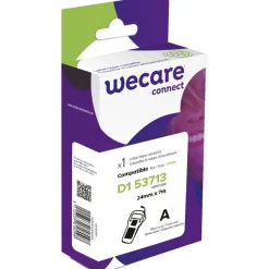 WECARE - Ruban d'étiquettes auto-adhésives pour DYMO - D1 53713 - 1 rouleau (24 mm x 7 m) - fond blanc écriture noire