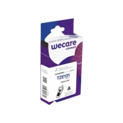 Wecare ruban d'étiquette compatible Brother TZE131 - 1 rouleau (1,2 cm x 8 m) - fond transparent écriture noire