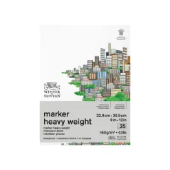 Winsor & Newton - Bloc de papier à dessin pour marqueur épais - 22,9 x 30,5 cm - 25 feuilles - 160gr