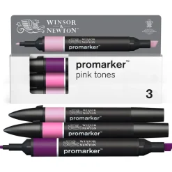 WINSOR & NEWTON - ProMarker tons rose - marqueur double pointe - prune griotte œillet rose - encre à base de colorant d'alcool - large / petit