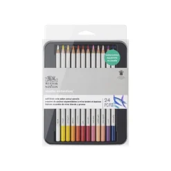 Winsor & Newton Studio Collection - 24 Crayons de couleur - boîte en métal - couleurs assorties