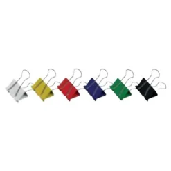 Wonday - 6 Pinces à dessin double clip - repliables - 19 mm - couleurs assorties