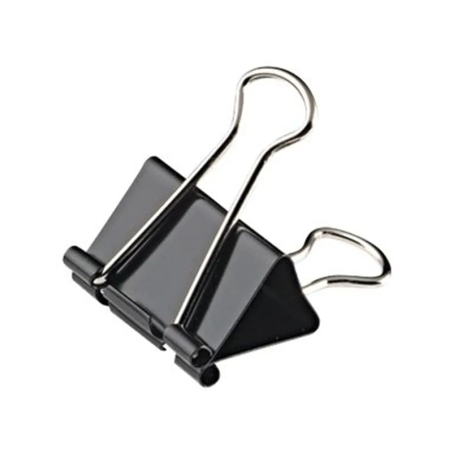 Wonday - 12 Pinces double clip - repliables - 19 mm - noir
