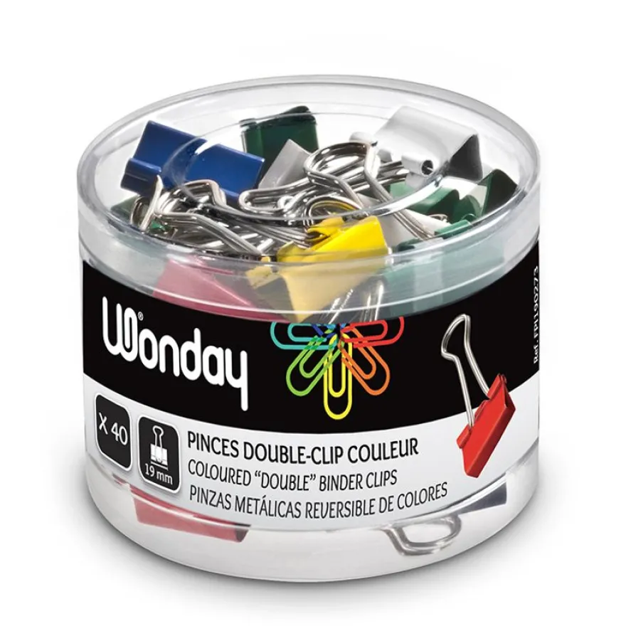 Wonday - 40 pinces double clip - repliables
