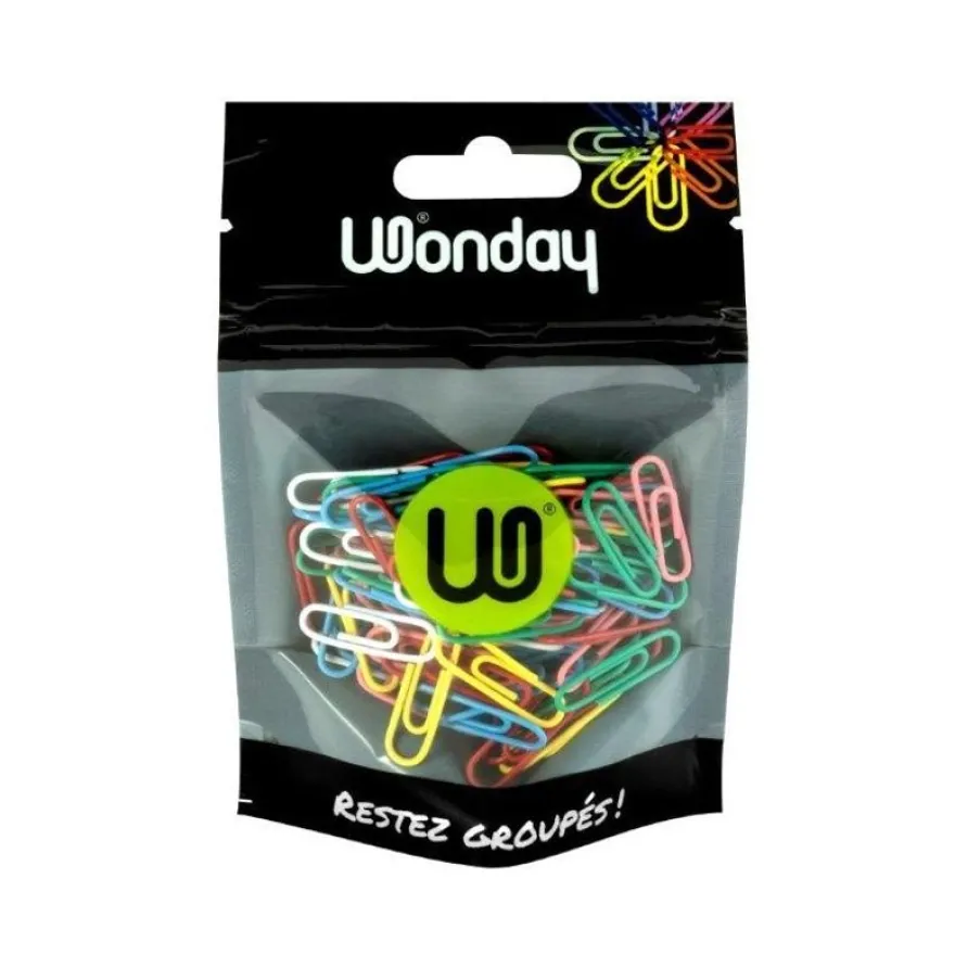 Wonday - 100 Trombones - 25 mm - couleurs assorties