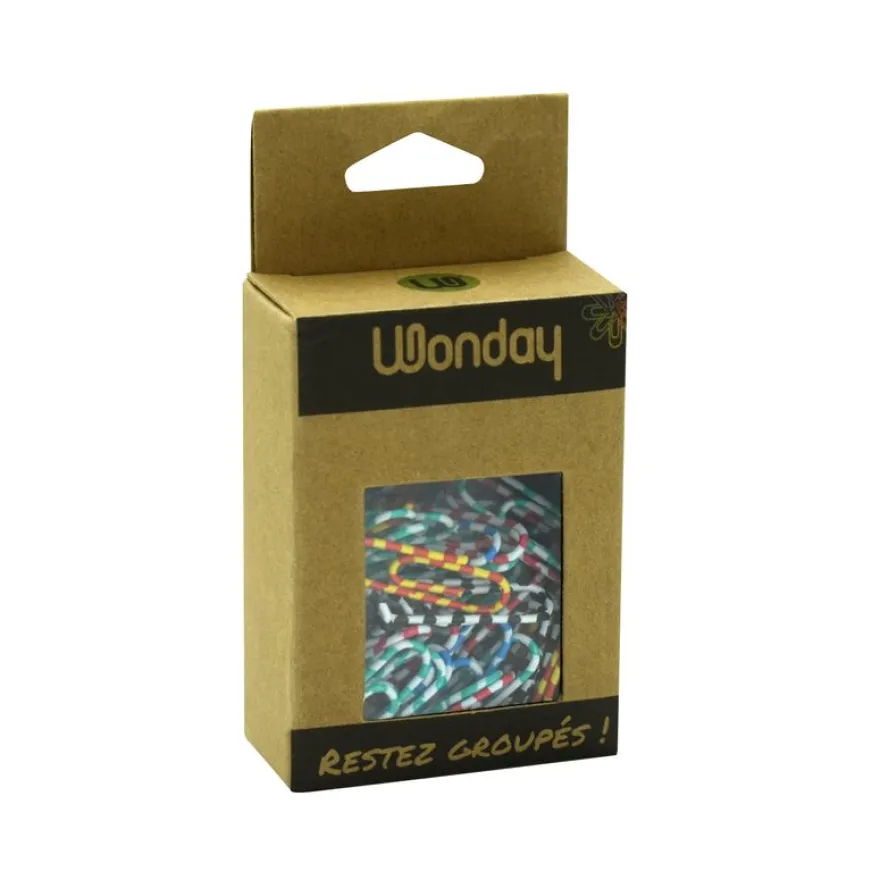 Wonday - 80 Trombones attaches-lettres - 25 mm - couleurs fantaisie assorties