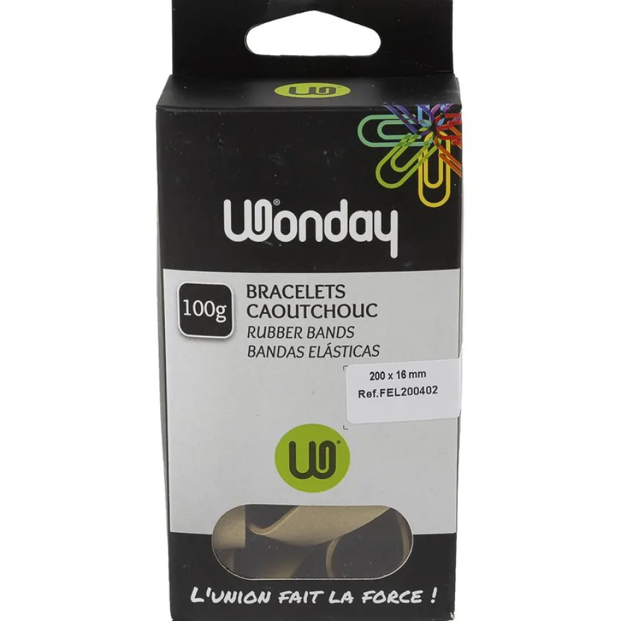 Wonday - Bracelets caoutchouc - élastiques - 1.6 cm x 20 cm - 100 g