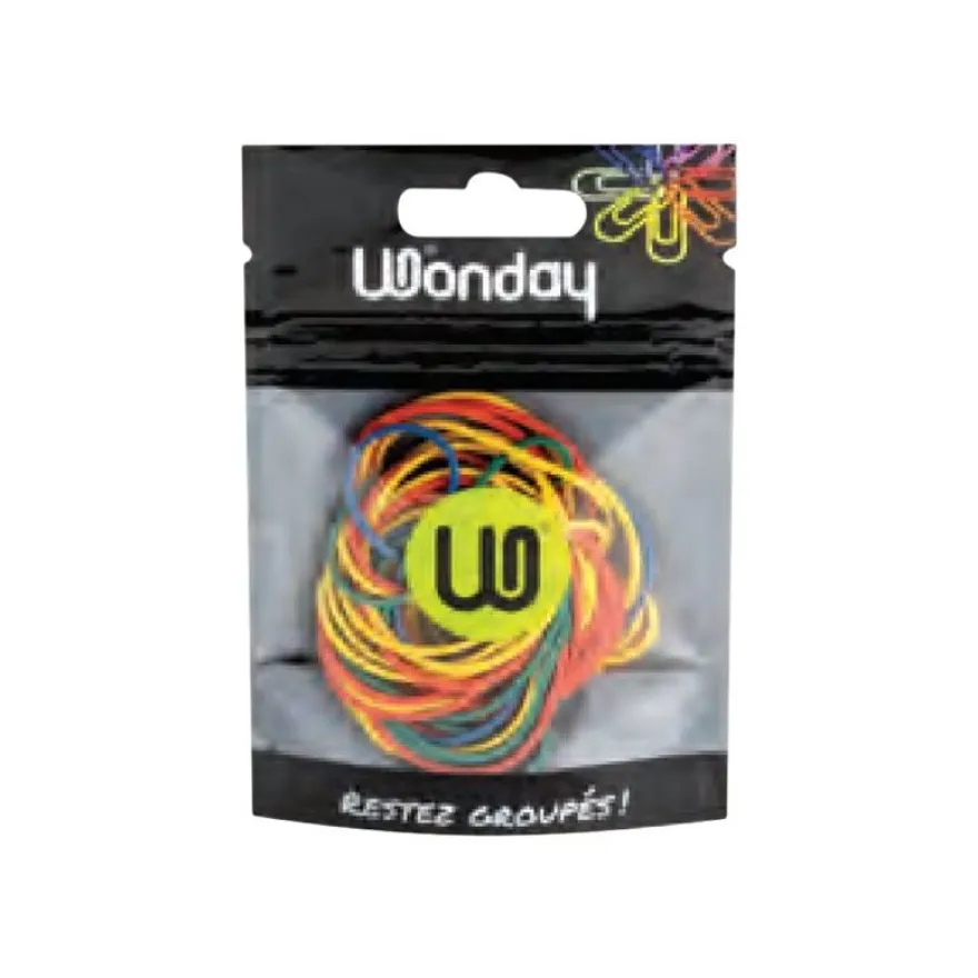 Wonday - Bracelets caoutchouc - élastiques - tailles et couleurs assorties - 250 g