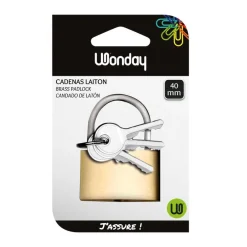 Wonday - Cadenas laiton à clé - 40 mm