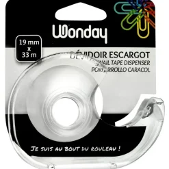 Wonday - Dévidoir pour ruban adhésif 19 mm x 33 m - transparent