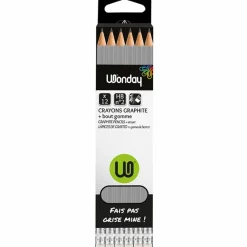 Wonday - Pack de 12 crayons à papier - HB - embout gomme