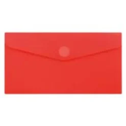 Wonday - Pochette polypro à scratch - 17,9 x 24,9 cm - Rouge semi-transparent
