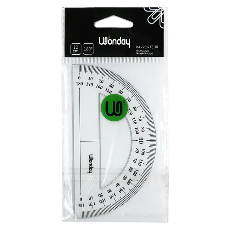 Wonday - Rapporteur plastique 12 cm - 180°