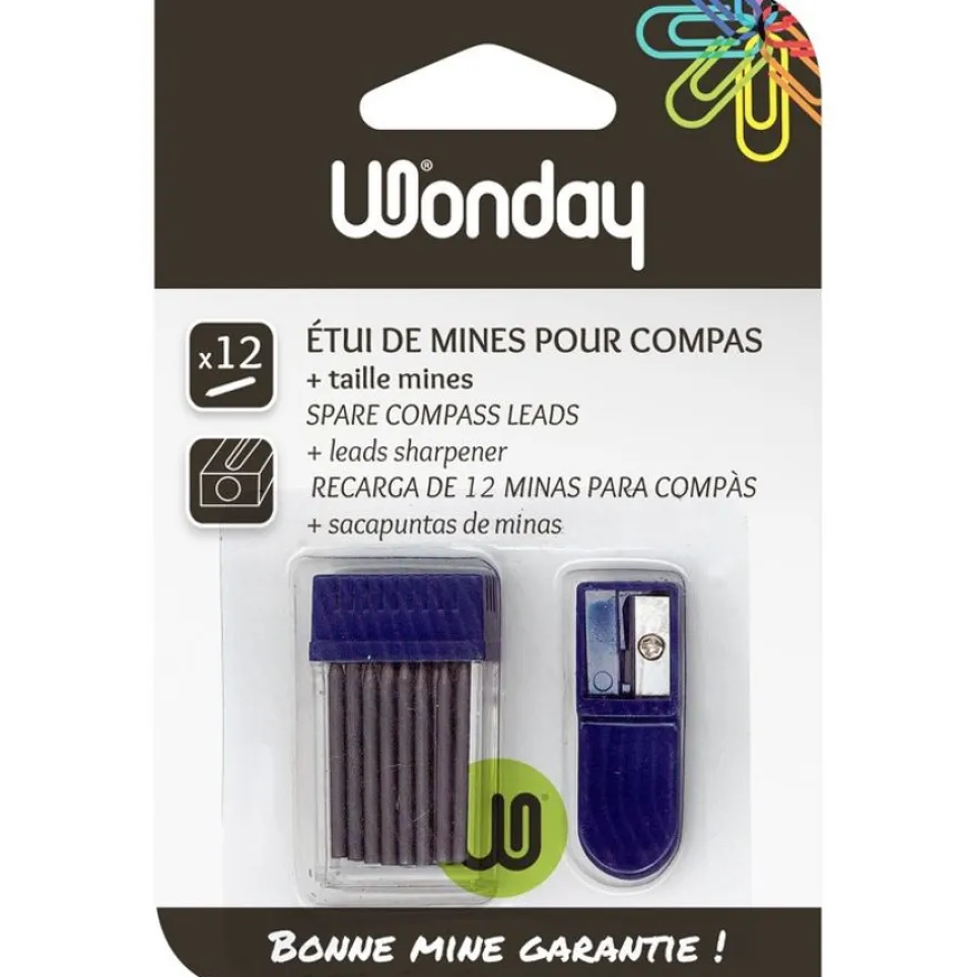 Wonday - Étui de 12 mines de compas + taille mine