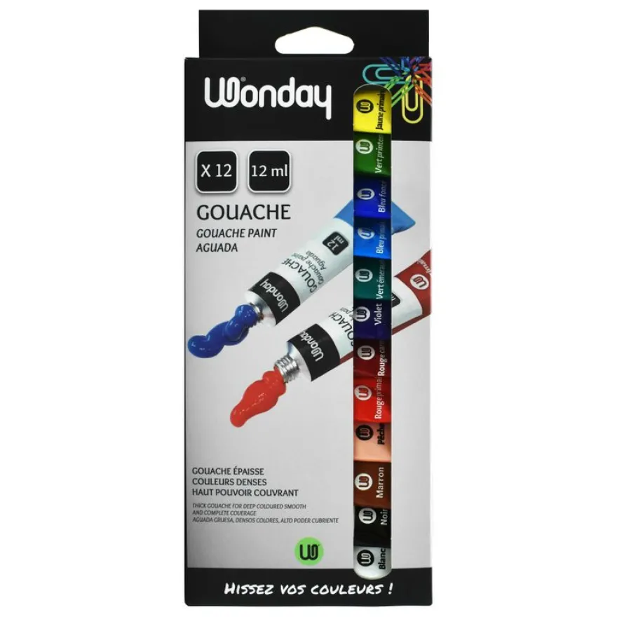 Wonday - étui de 12 tubes de gouache - 12 ml