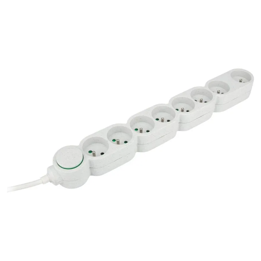 Zenitech - Multiprise - Eco-responsible - 5-8 Prises - 2P+T - Home Green - Blanc