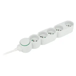 Zenitech - Multiprise - Eco-responsible - 5 Prises - 2P+T - Home Green - Blanc