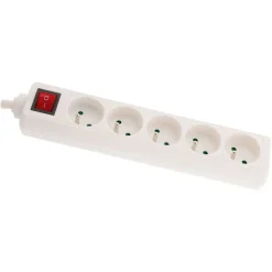 zenitech - Multiprise 5 prises avec interrupteur - blanc - 1m