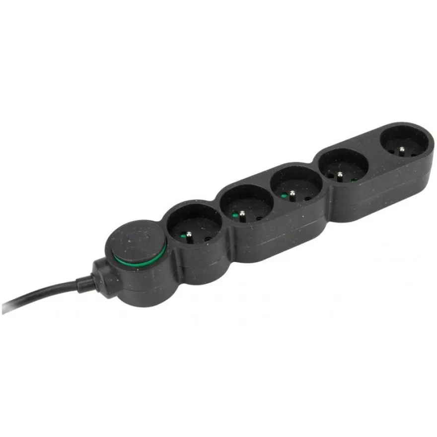 zenitech - Multiprise 5 prises avec interrupteur - noir - 1,5m