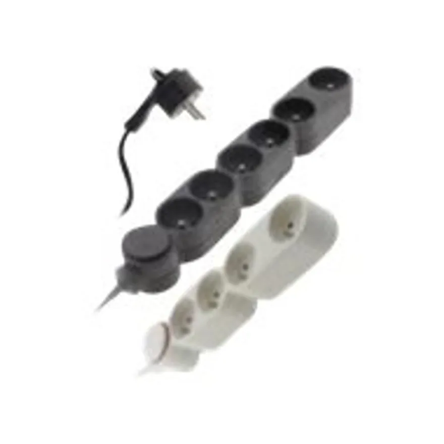 zenitech - Multiprise 3 prises avec interrupteur - argent - 1m50
