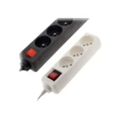 zenitech - Multiprise 3 prises avec interrupteur - blanc - 1m