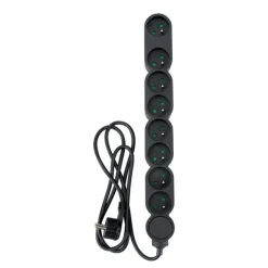 zenitech - Multiprise 8 prises avec interrupteur - noir - 1,5 m