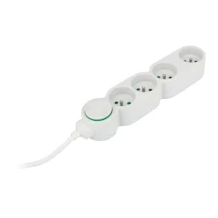 zenitech Home Green - Bloc multiprise - 4 prises eco - 1,5 - blanc